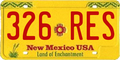NM license plate 326RES
