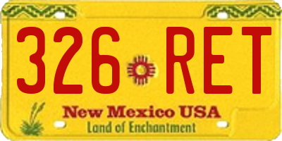 NM license plate 326RET