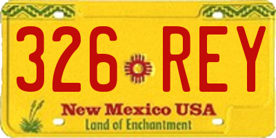 NM license plate 326REY
