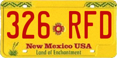 NM license plate 326RFD