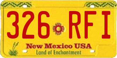NM license plate 326RFI
