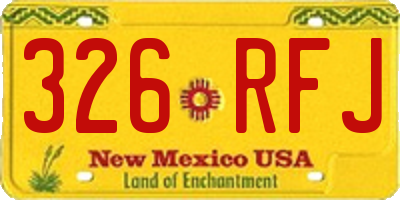 NM license plate 326RFJ