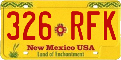 NM license plate 326RFK