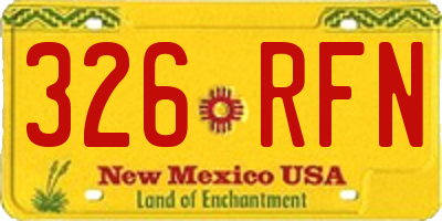 NM license plate 326RFN