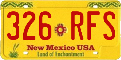 NM license plate 326RFS