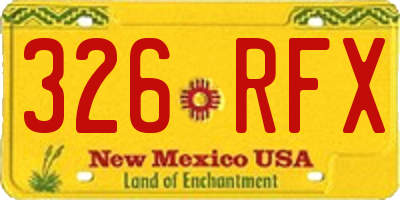 NM license plate 326RFX