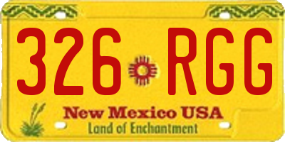 NM license plate 326RGG