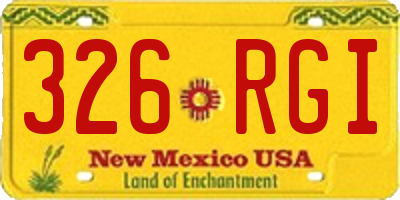 NM license plate 326RGI