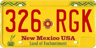 NM license plate 326RGK