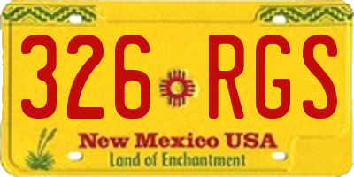 NM license plate 326RGS