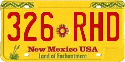 NM license plate 326RHD