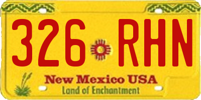 NM license plate 326RHN