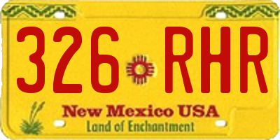 NM license plate 326RHR