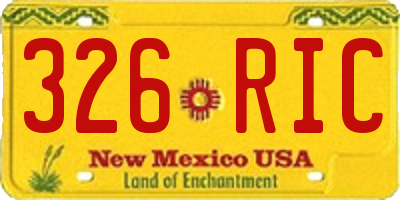 NM license plate 326RIC