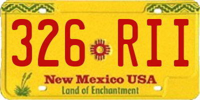 NM license plate 326RII