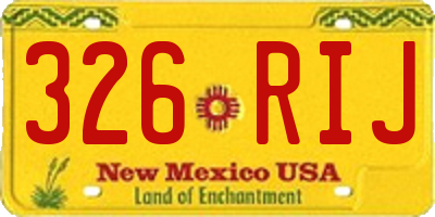 NM license plate 326RIJ