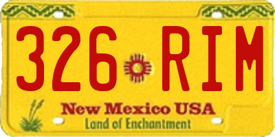 NM license plate 326RIM
