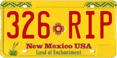 NM license plate 326RIP