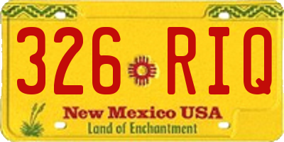 NM license plate 326RIQ