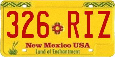 NM license plate 326RIZ