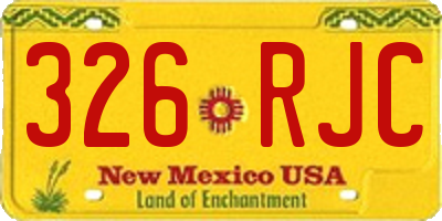 NM license plate 326RJC