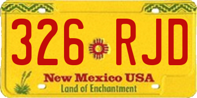 NM license plate 326RJD