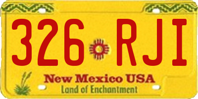 NM license plate 326RJI