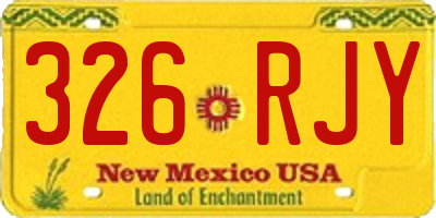 NM license plate 326RJY