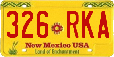 NM license plate 326RKA