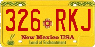 NM license plate 326RKJ