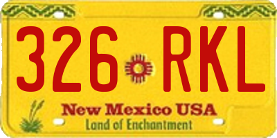 NM license plate 326RKL