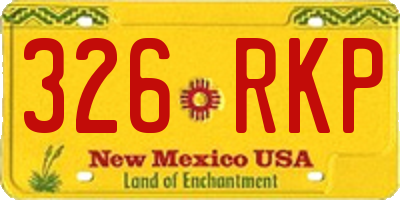 NM license plate 326RKP