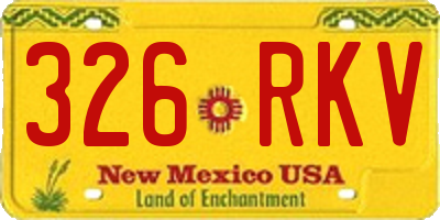 NM license plate 326RKV