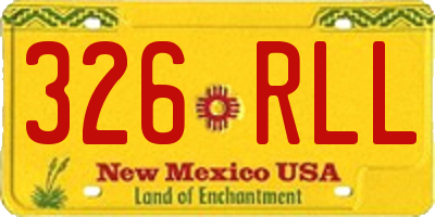 NM license plate 326RLL