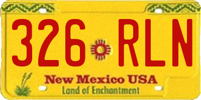 NM license plate 326RLN
