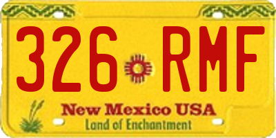 NM license plate 326RMF