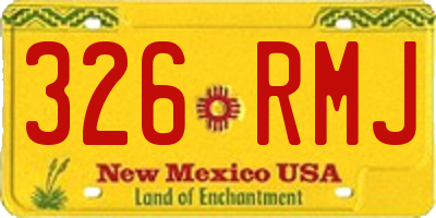 NM license plate 326RMJ