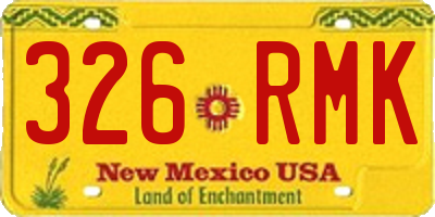 NM license plate 326RMK