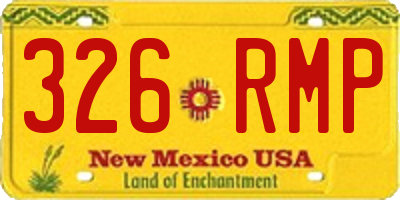 NM license plate 326RMP