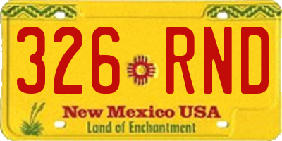 NM license plate 326RND