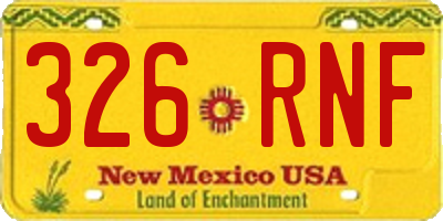 NM license plate 326RNF