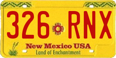 NM license plate 326RNX