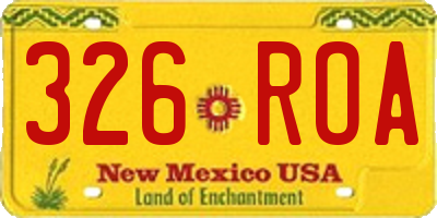 NM license plate 326ROA
