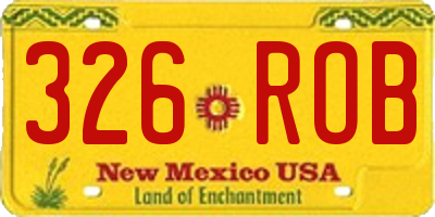 NM license plate 326ROB
