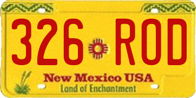 NM license plate 326ROD