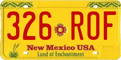 NM license plate 326ROF