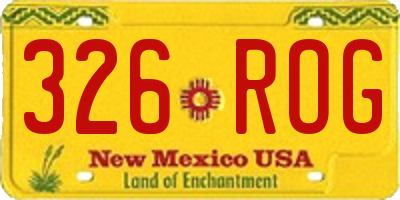 NM license plate 326ROG