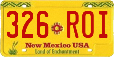 NM license plate 326ROI