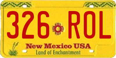 NM license plate 326ROL