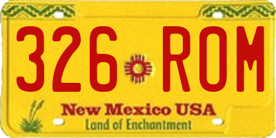 NM license plate 326ROM